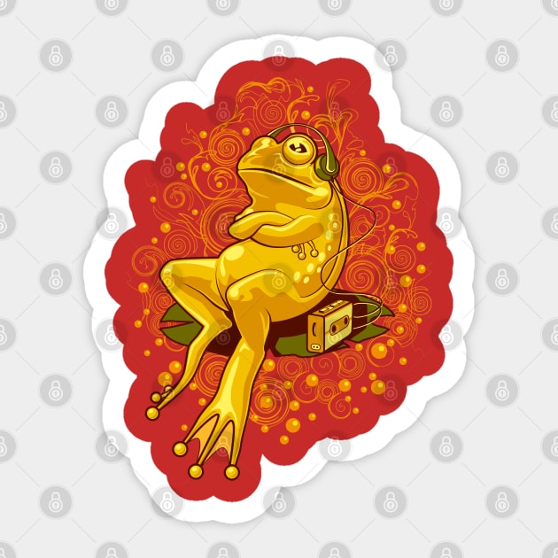 FROGGIE ON RELAX MODE Sticker by ADAMLAWLESS